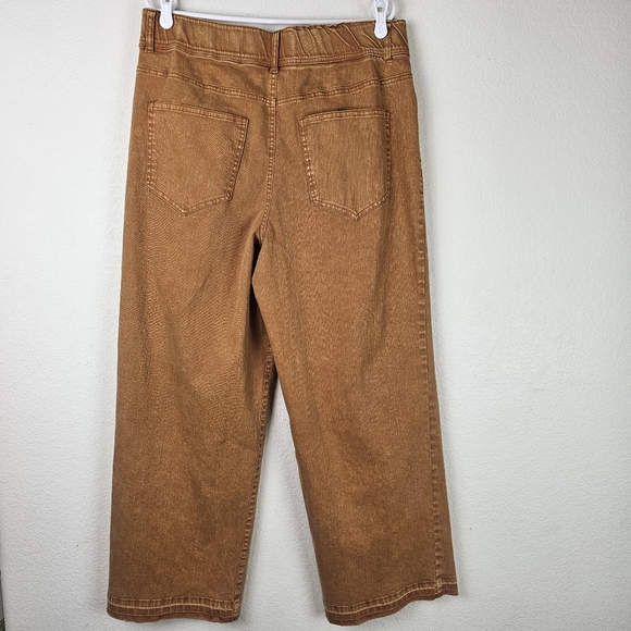 NWOT T.E By Tracy Evans Wide Leg Caramel Denim Jeans - Picture 4 of 11